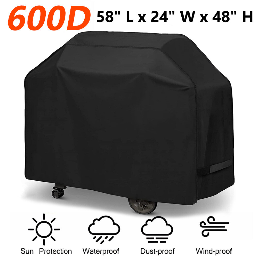 600D Heavy Duty BBQ Grill Cover Waterproof UV Fade Resistant Gas Grill Protector