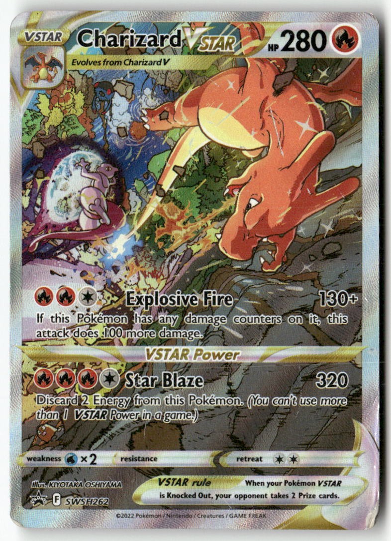 Charizard VSTAR SWSH262 Holo Promo Sword & Shield Promo Pokemon Heavily Played Charizard VSTAR SWSH262 Holo Promo Sword & Shield Promo Pokemon Heavily Played