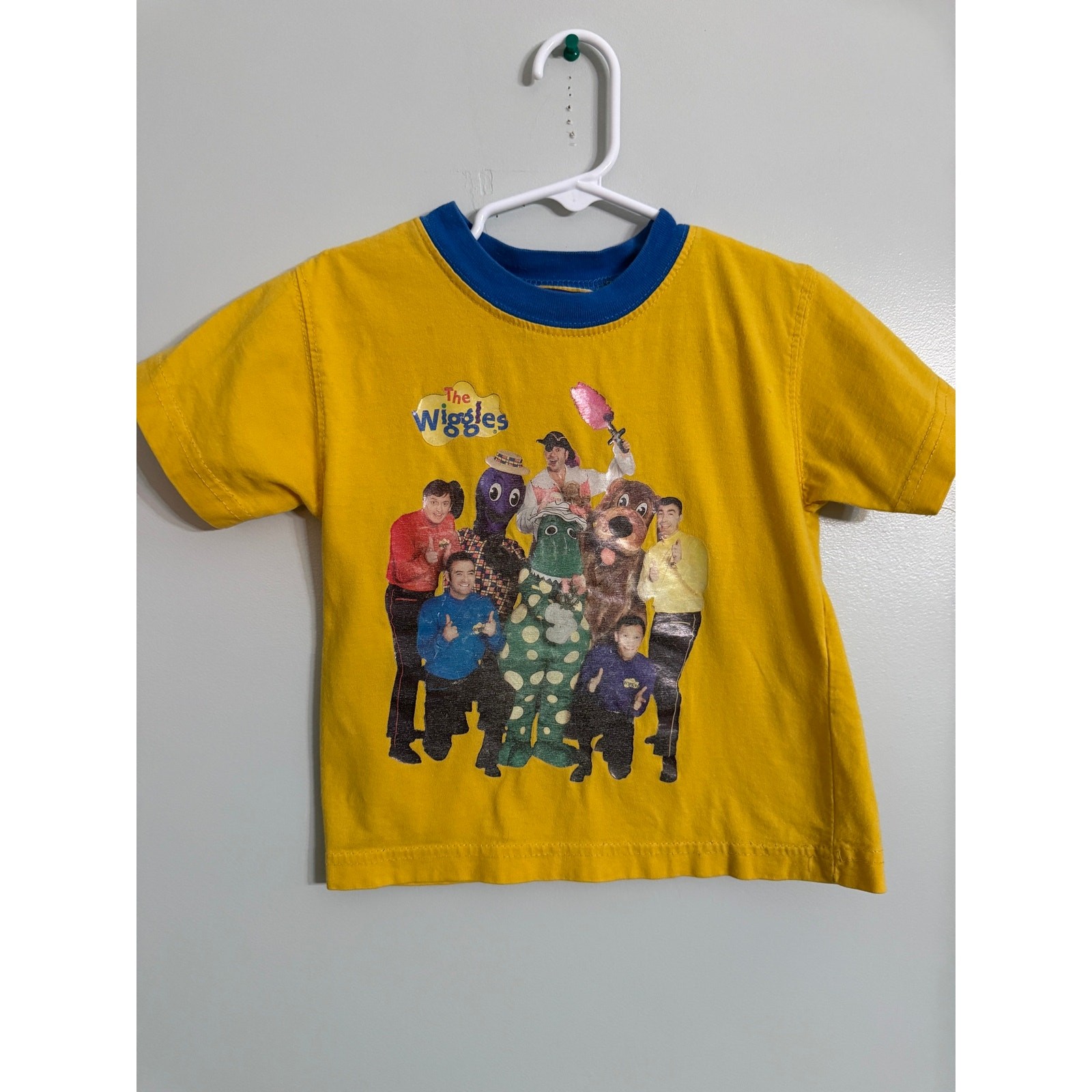 Vintage The Wiggles Band Kids Yellow T-Shirt Graphic Tee Size 3T OG TV Show Rare