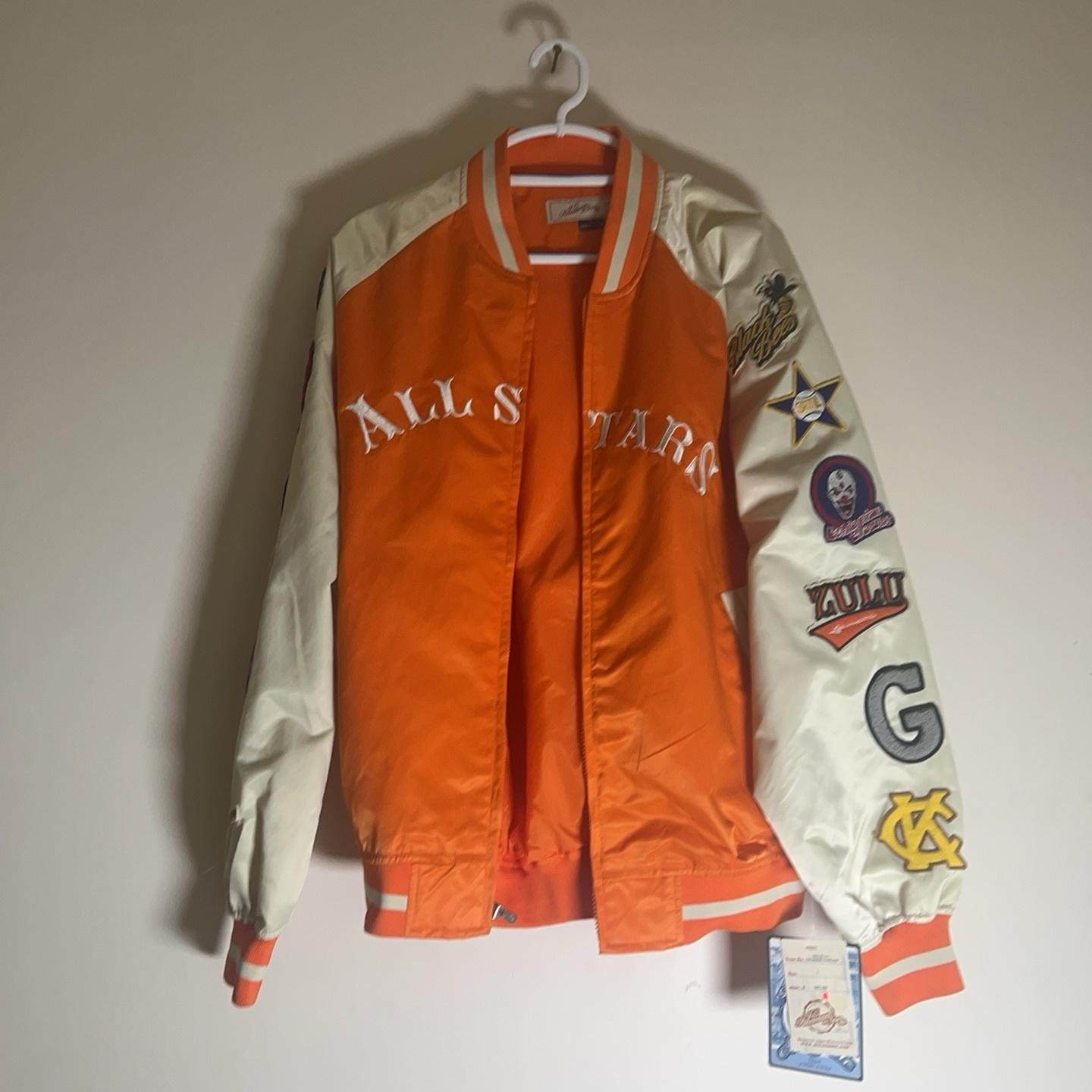 Negro Leagues All Stars Jacket Mens Large Orange Baseball JC Freeman Patches
