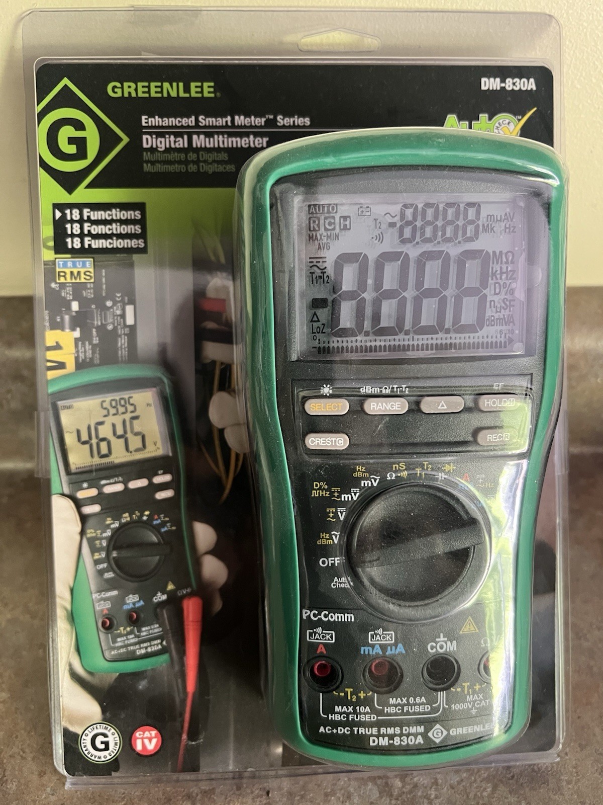 Greenlee DM-830A Digital Multimeter Auto Range TRMS DMM Electrical Tester