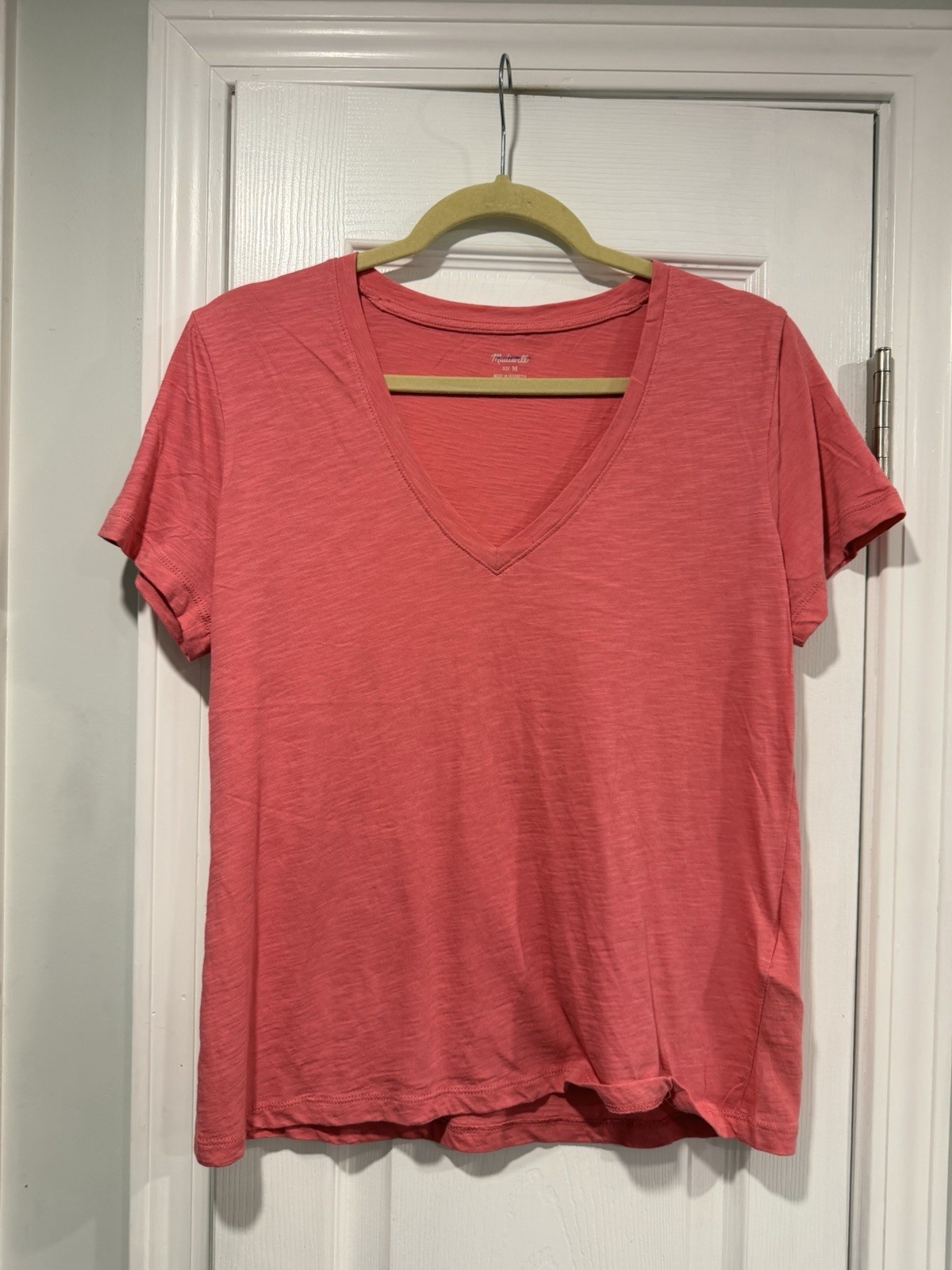 NWOT Madewell Size M Pink V Neck Short Sleeve Lightweight Slub Cotton Top NWOT Madewell Size M Pink V Neck Short Sleeve Lightweight Slub Cotton Top