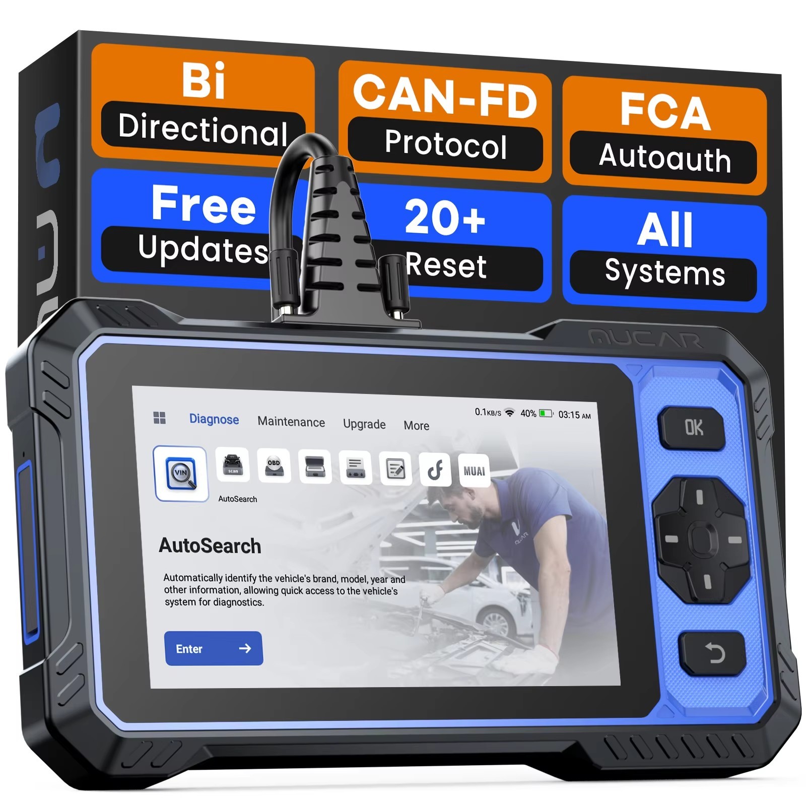 MUCAR 682 Auto All System Bidirectional OBD2 Scanner Diagnostic Tool ABS Oil EPB