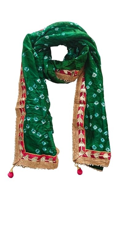 @ Indian Traditional Rajasthani Dupatta With Gota Work & Latkan K096
