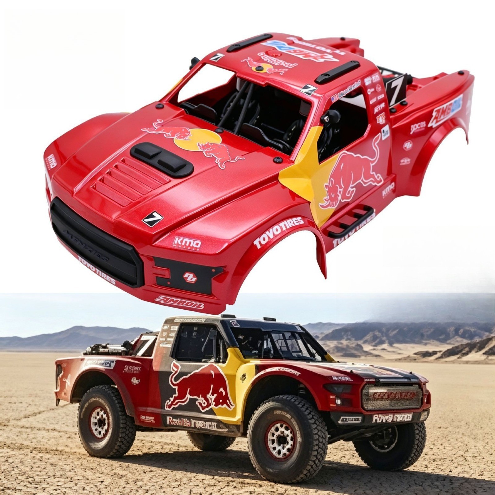 Quick Release Posts Pre-Painted PC Body for Arrma 1/16 Mojave Short Course Red Quick Release Posts Pre-Painted PC Body for Arrma 1/16 Mojave Short Course Red