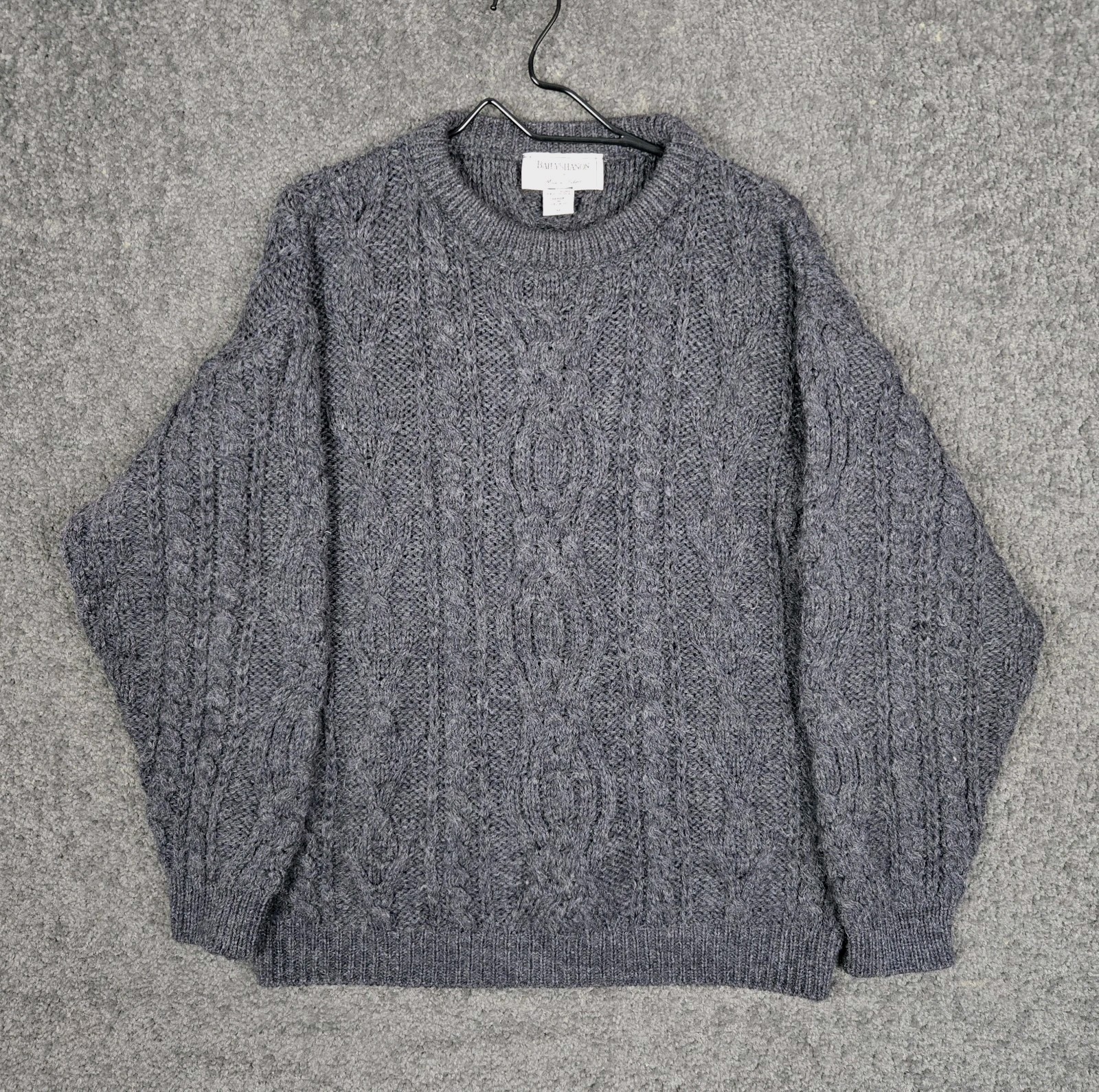 Vintage Bally Shanon Irish Sweater Men\'s Medium Cable Knit Chunky Wool Vintage Bally Shanon Irish Sweater Men\'s Medium Cable Knit Chunky Wool