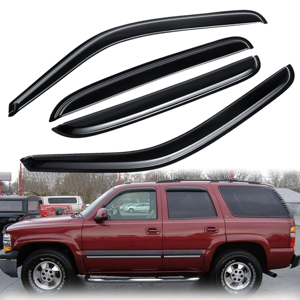 For 2000-2006 Chevy Tahoe GMC Yukon Smoke Window Visor Vent Sun Rain Guards