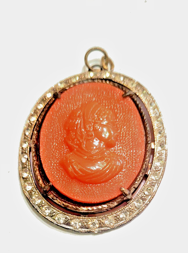Vintage Brooch Carved Victorian Revival Cameo Pin Vintage Brooch Carved Victorian Revival Cameo Pin