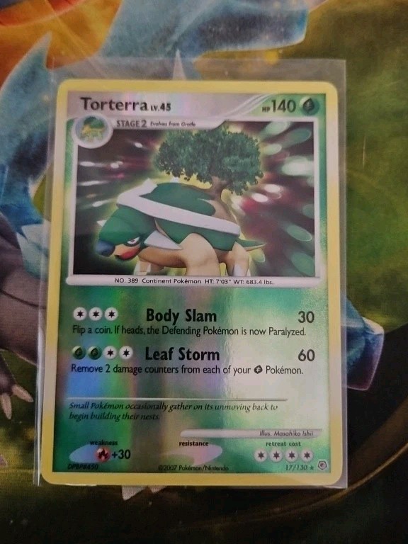 Torterra 17/130 Diamond and Pearl Reverse Holo Pokémon Card English 2007 Torterra 17/130 Diamond and Pearl Reverse Holo Pokémon Card English 2007