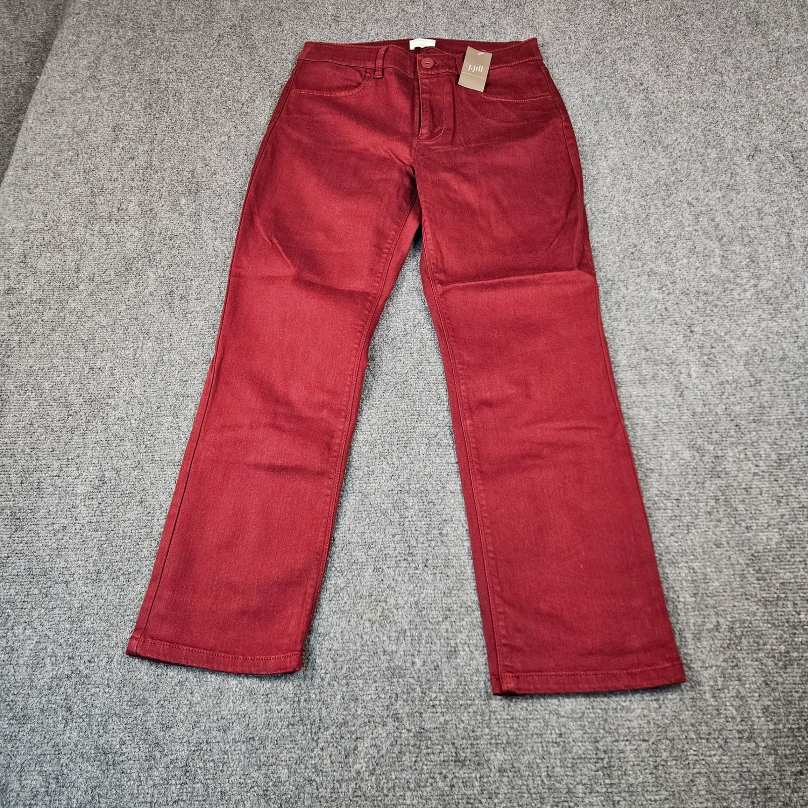 Christian Siriano for J. Jill Merlot Red Straight Leg Pants Size 4 NWT 189751