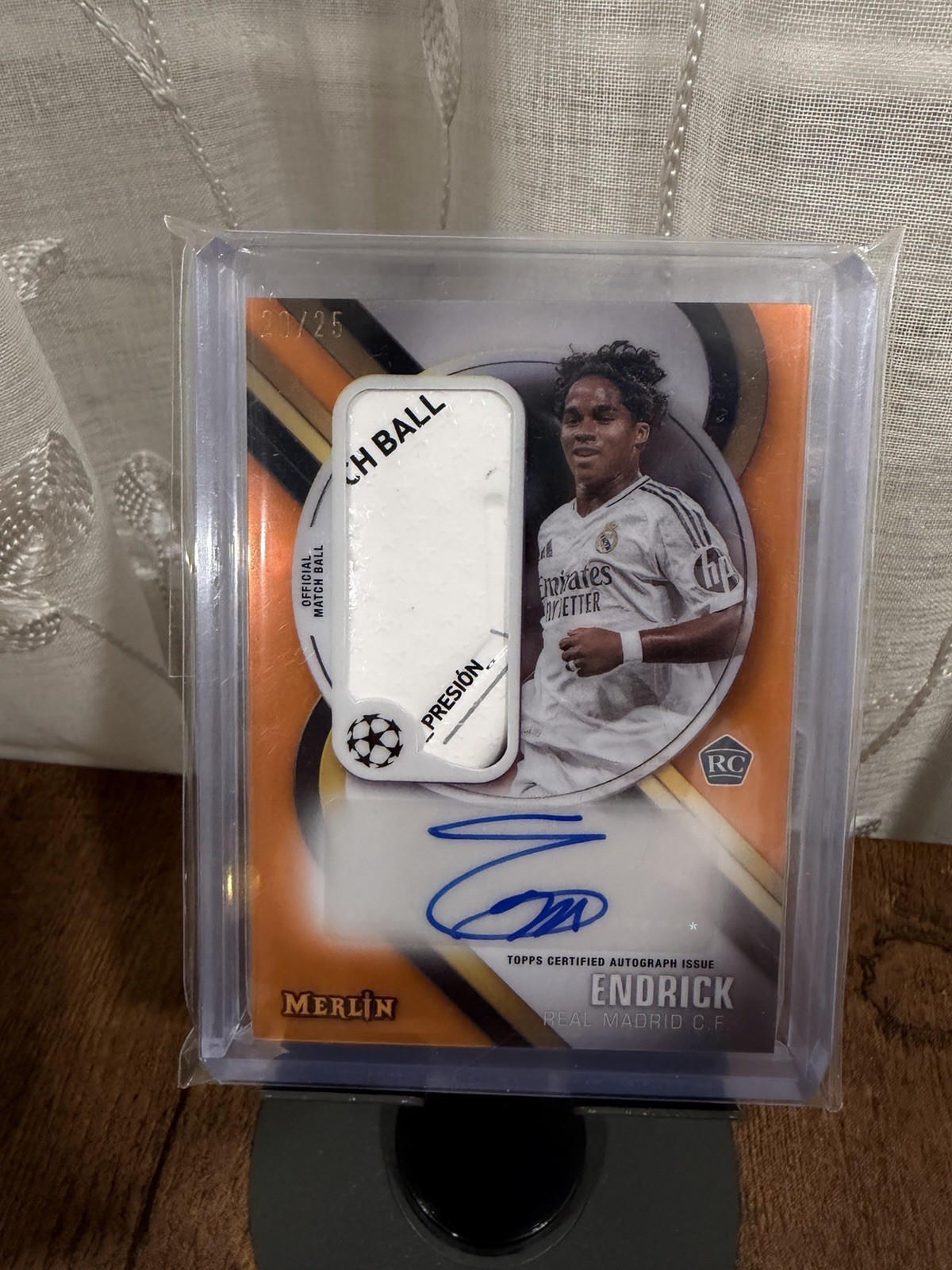 2024-25 Topps Merlin UEFA - Merlin\'s Match Ball Signatures Endrick  /25 RC