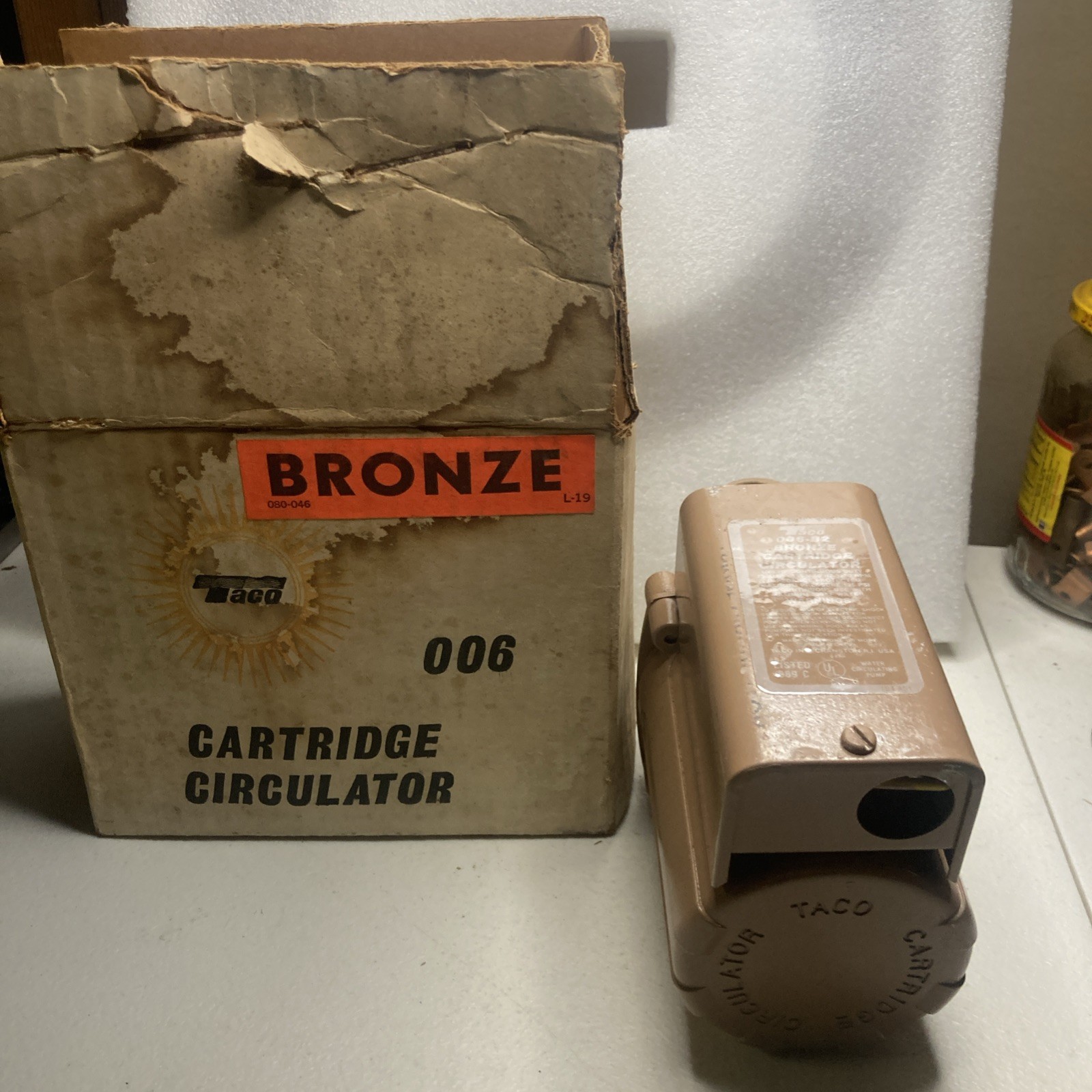 NOS. Taco 006-B2.  Bronze Cartridge Circulator.  -P