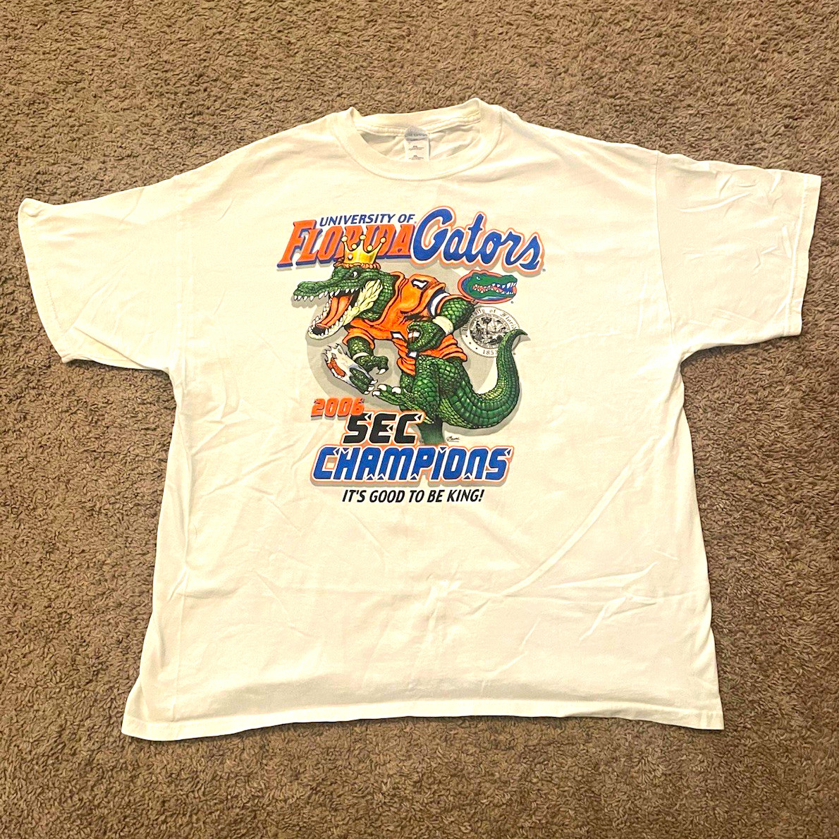 2006 Florida Gators SEC Championship Football White Shirt Size 2XL