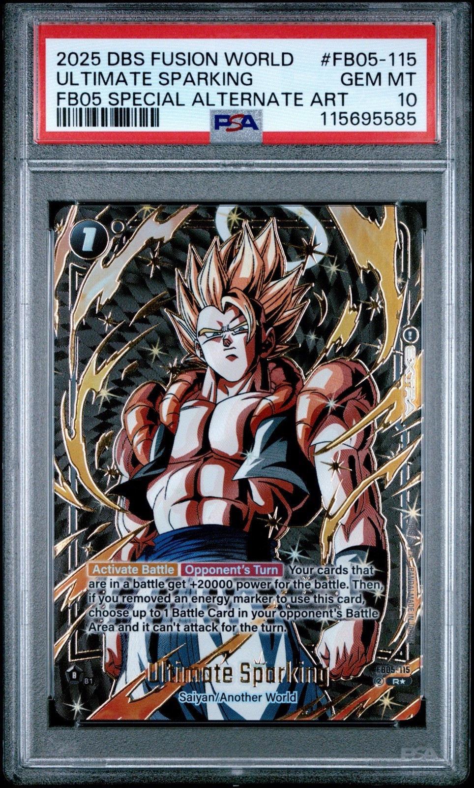2025 DBS FUSION WORLD ULTIMATE SPARKING FB05-115 SPECIAL ALT ART PSA 10