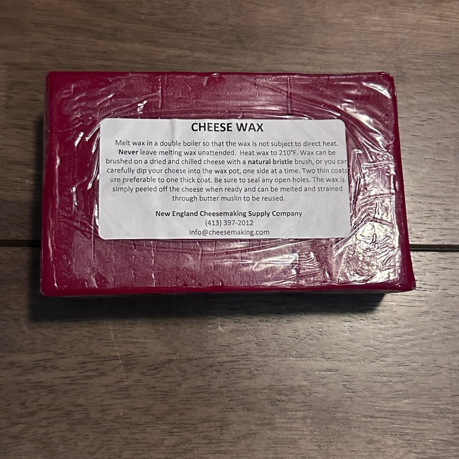 Cheese Wax, Red - 1 lb - New England Cheese Making