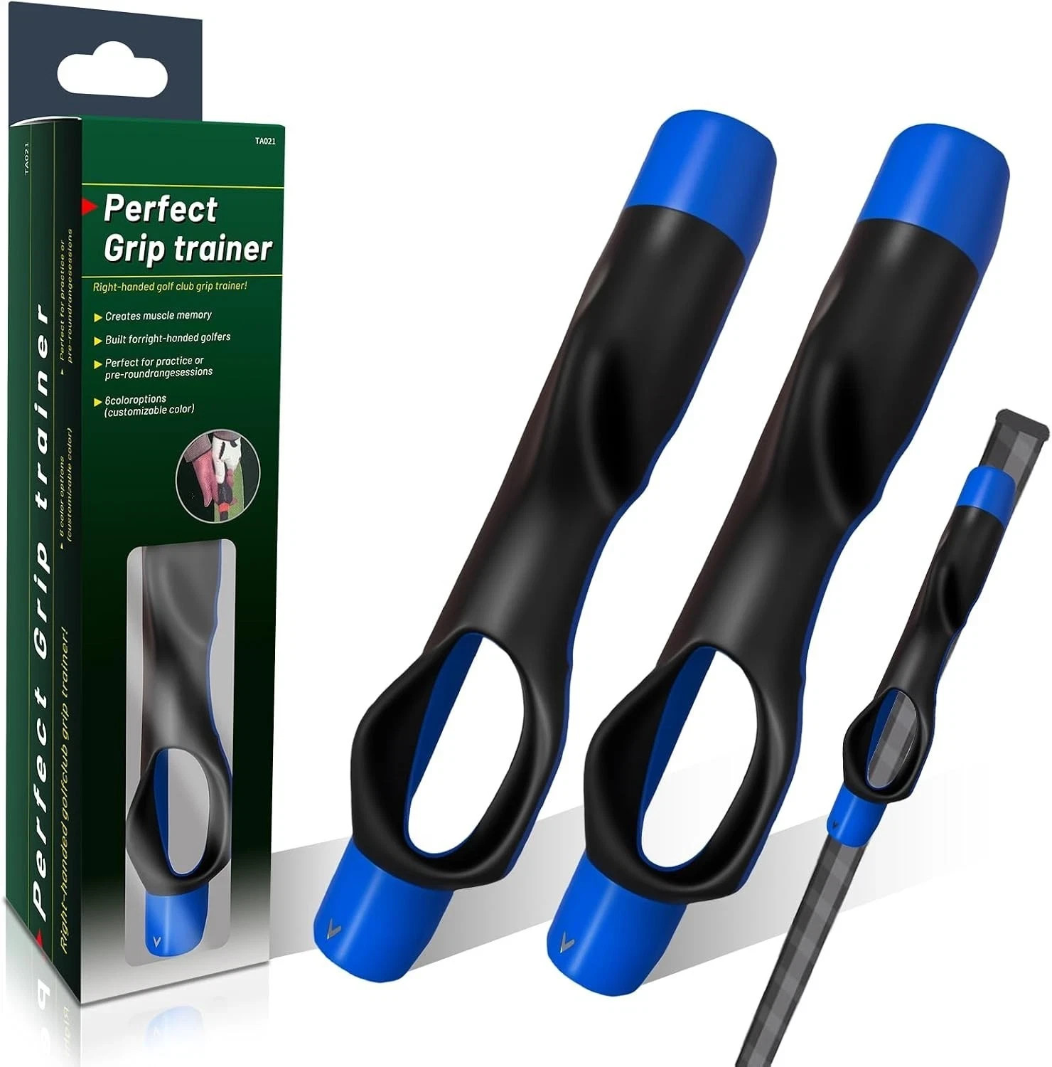 2 Golf Grip Trainer - Non-Slip Durable Material, Portable Aid for Fixing Slices 2 Golf Grip Trainer - Non-Slip Durable Material, Portable Aid for Fixing Slices