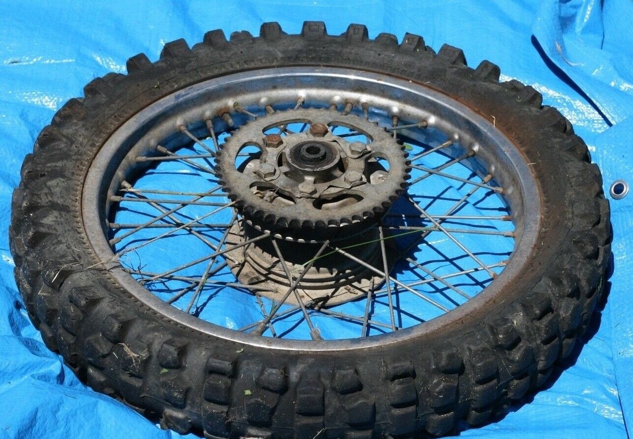 1975 KAWASAKI F7 175 OEM REAR  TIRE RIM HUB