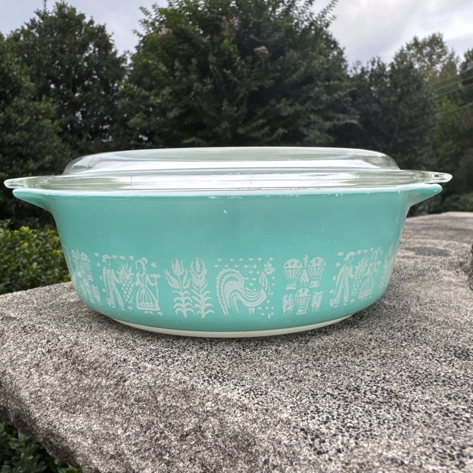 VTG PYREX Turquoise Blue Butterprint 471 Casserole Dish 1 Pint With Lid VTG PYREX Turquoise Blue Butterprint 471 Casserole Dish 1 Pint With Lid