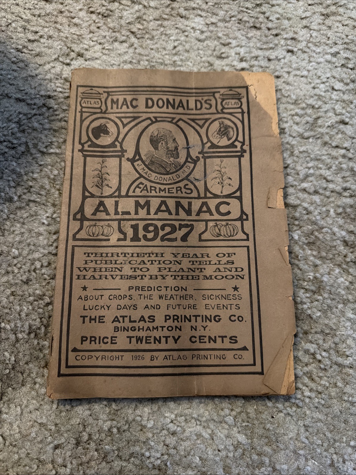 1927 Mac Donald\'s Farmers Almanac Crops Farming Book Antique 1927 Mac Donald\'s Farmers Almanac Crops Farming Book Antique