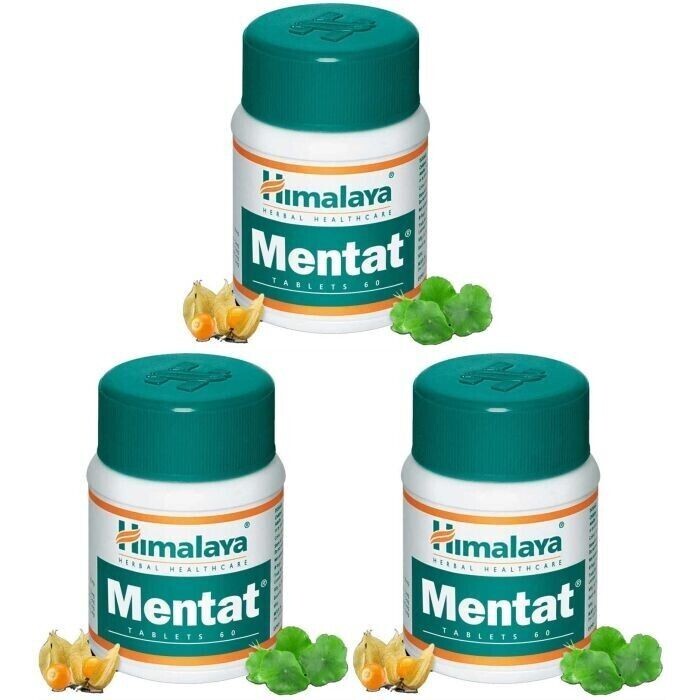 3 X Himalaya MENTAT 60 Tablets Enhances Memory and Learning Capacity 