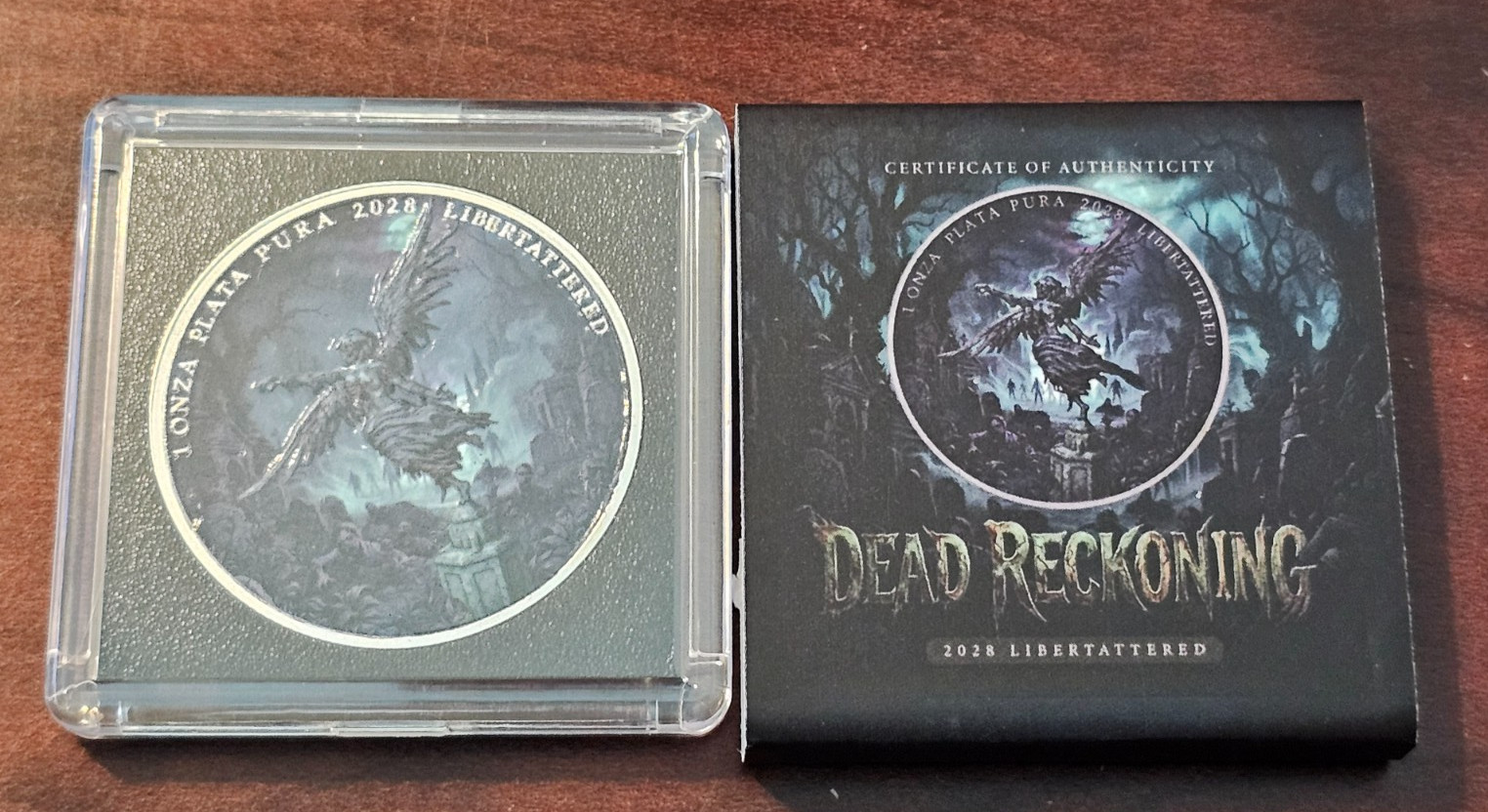 Zombucks 2028 Dead Reckoning Libertattered 1 oz .999 Silver Round COA