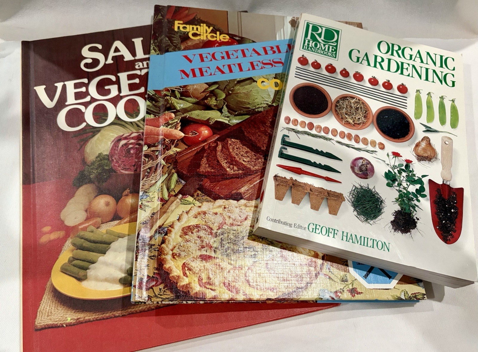 Vintage 3pcs Healthy Eating & Gardening Vegetarian Vegan Books