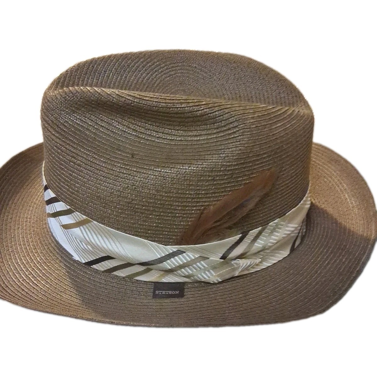 Vintage Stetson Venetian Millan Straw Fedora Brown (Palazzo) Sz 7 3/8