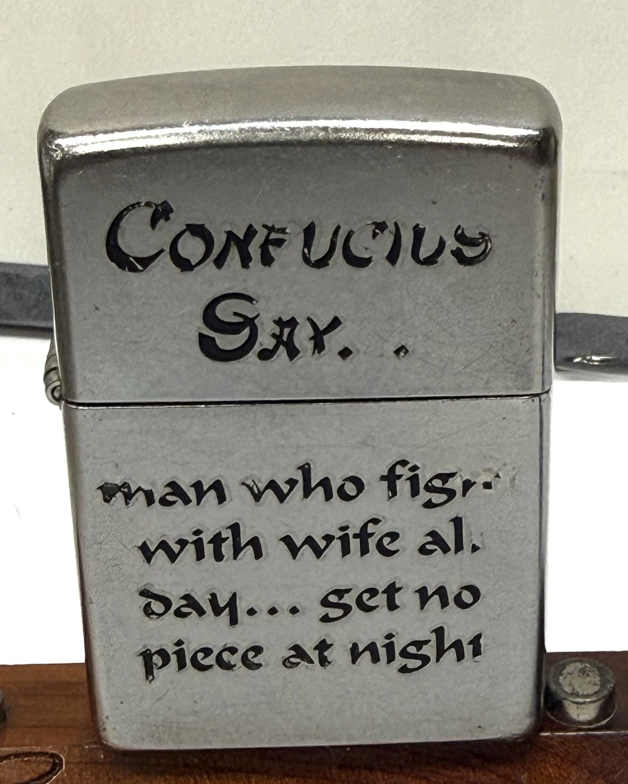 Zippo Confucius Say Wife Night 28460 Zippo Confucius Say Wife Night 28460