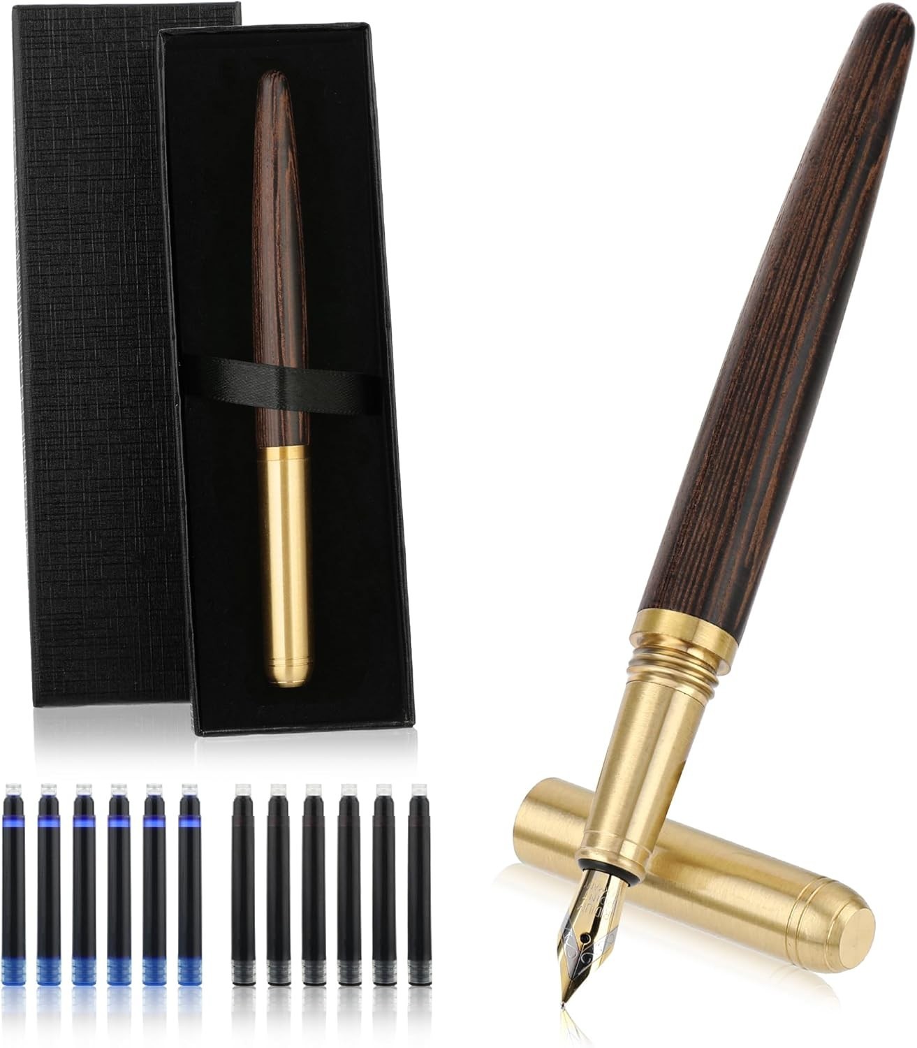 Pluma Estilográfica 0.5mm Set con Cartuchos y Convertidor Verde