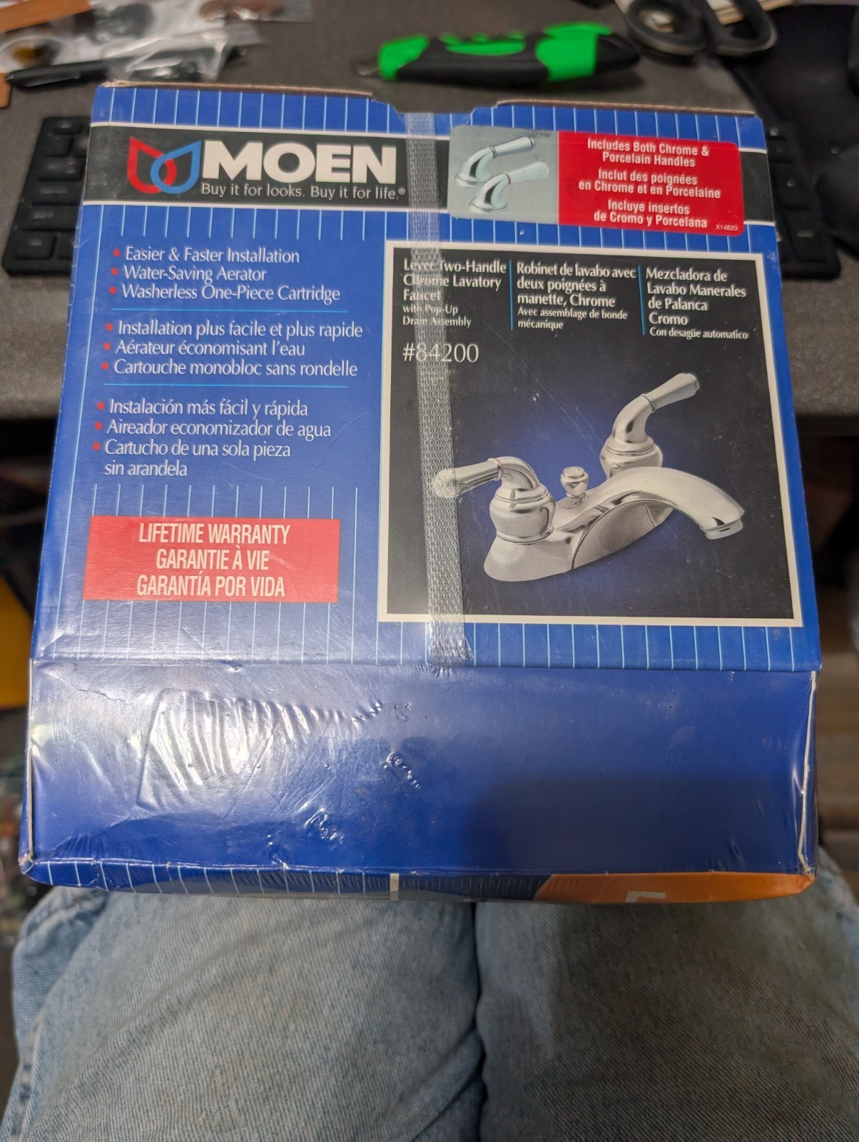 Moen Monticello 4in Centers Faucet 84200 Chrome Bathroom 2 Handle w/ soap disp.