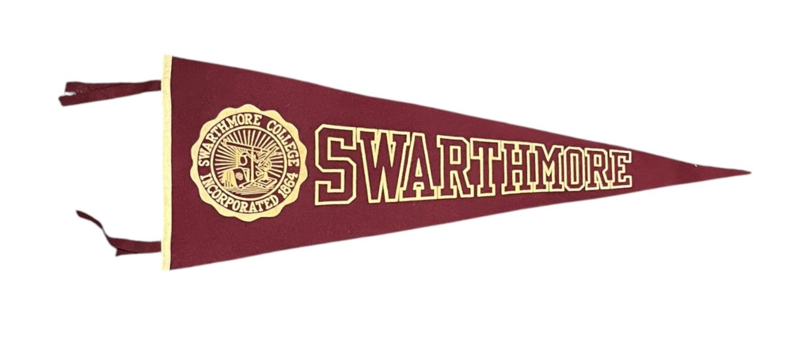 Vintage 1940s Swarthmore College Flocked Felt 29\