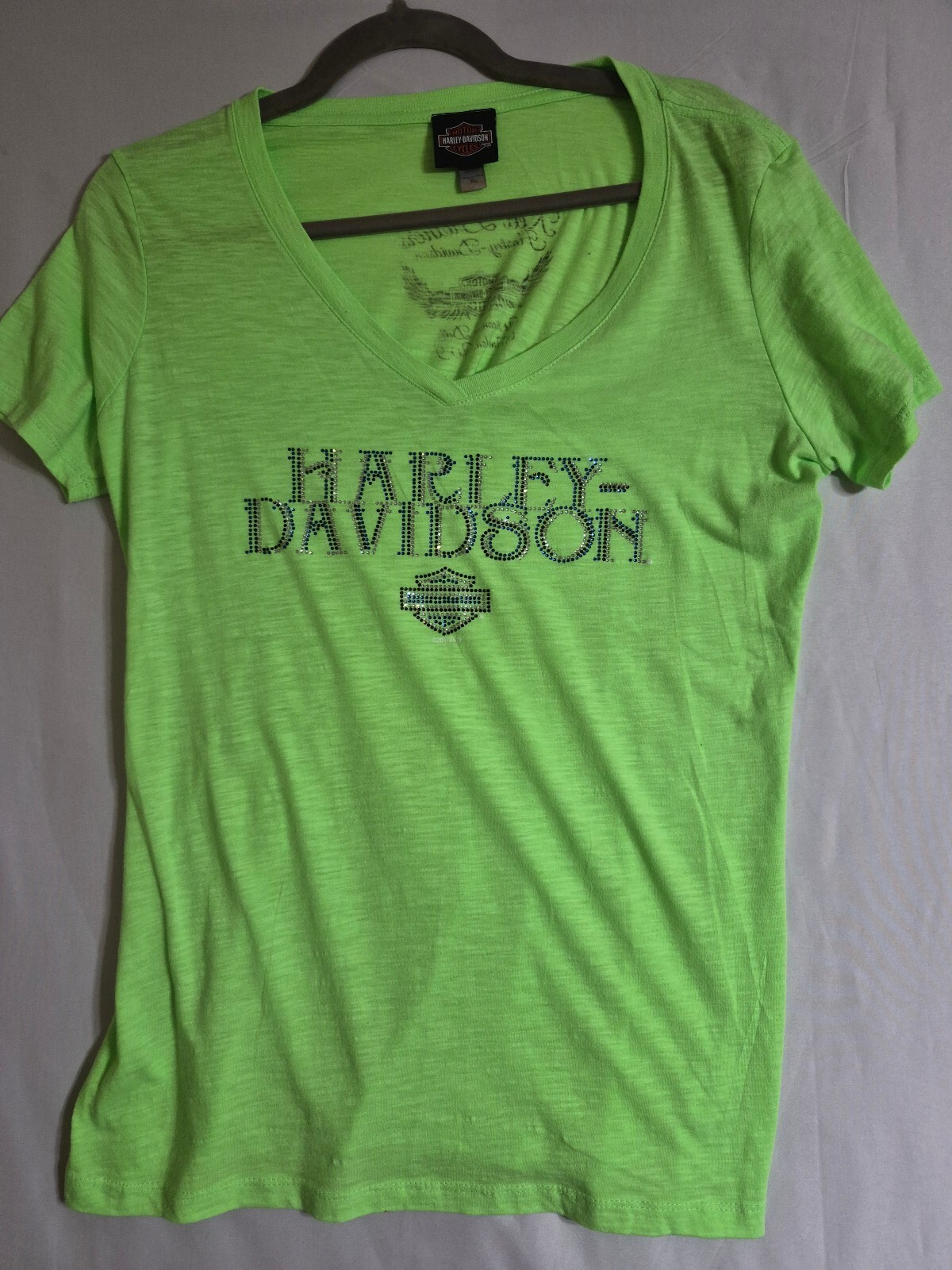 Harley Davidson Women’s Neon Green Short Sleeve T Shirt XL