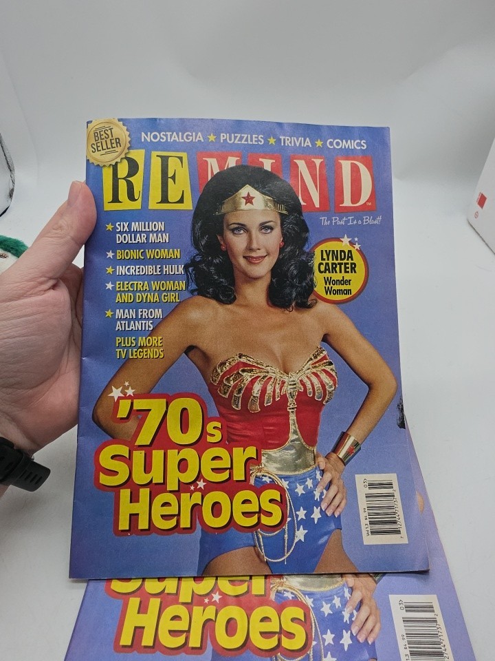 Remind Magazine Lynda Wonder Woman Carter T.V. Superheroes 6 Million Bionic Hulk