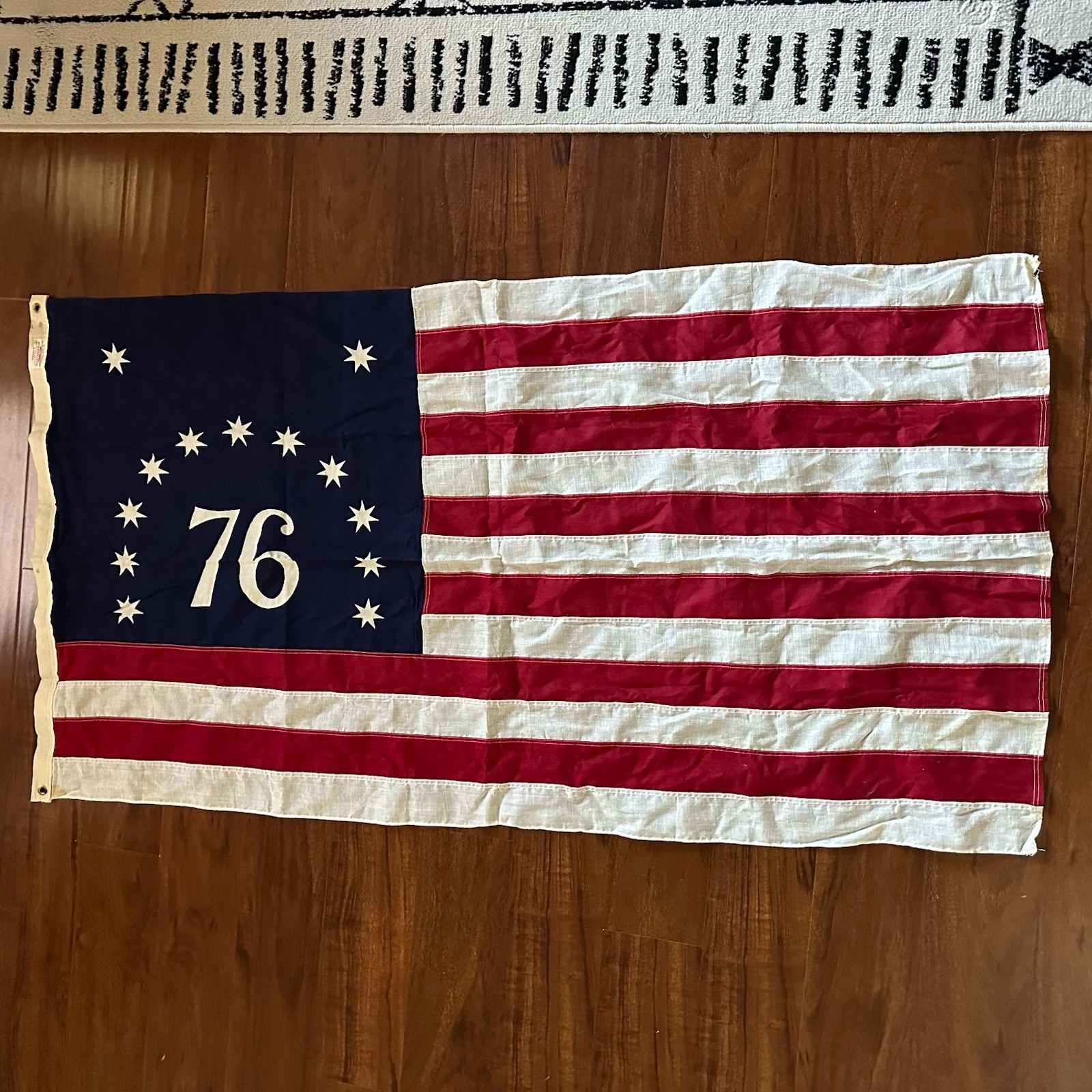 Vintage 1976 Bicentennial 76 American Flag 3x5 Cotton Valley Forge Pioneer USA