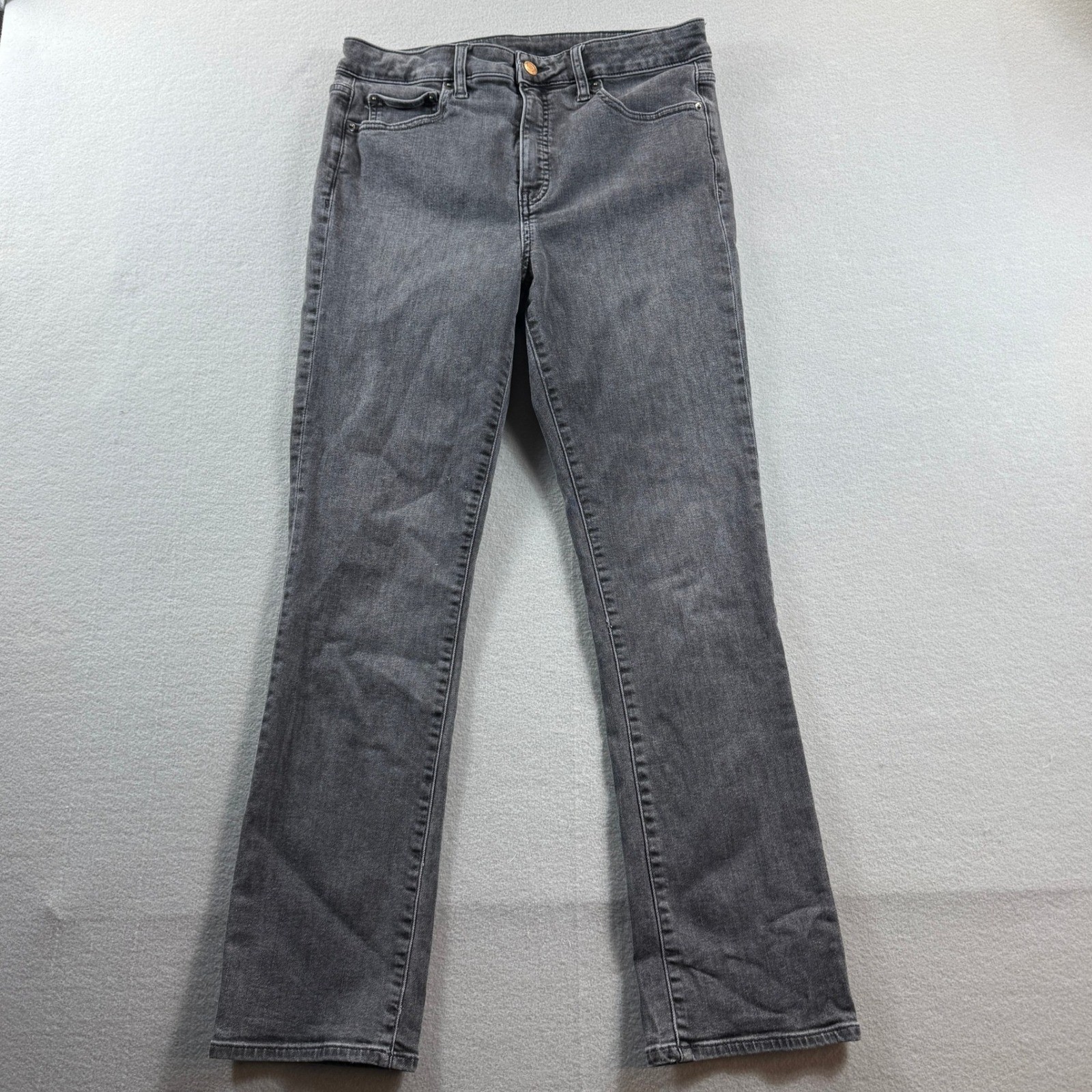 Gap Classic Straight High Rise Jeans Women 30/10R Gray Denim Stretch
