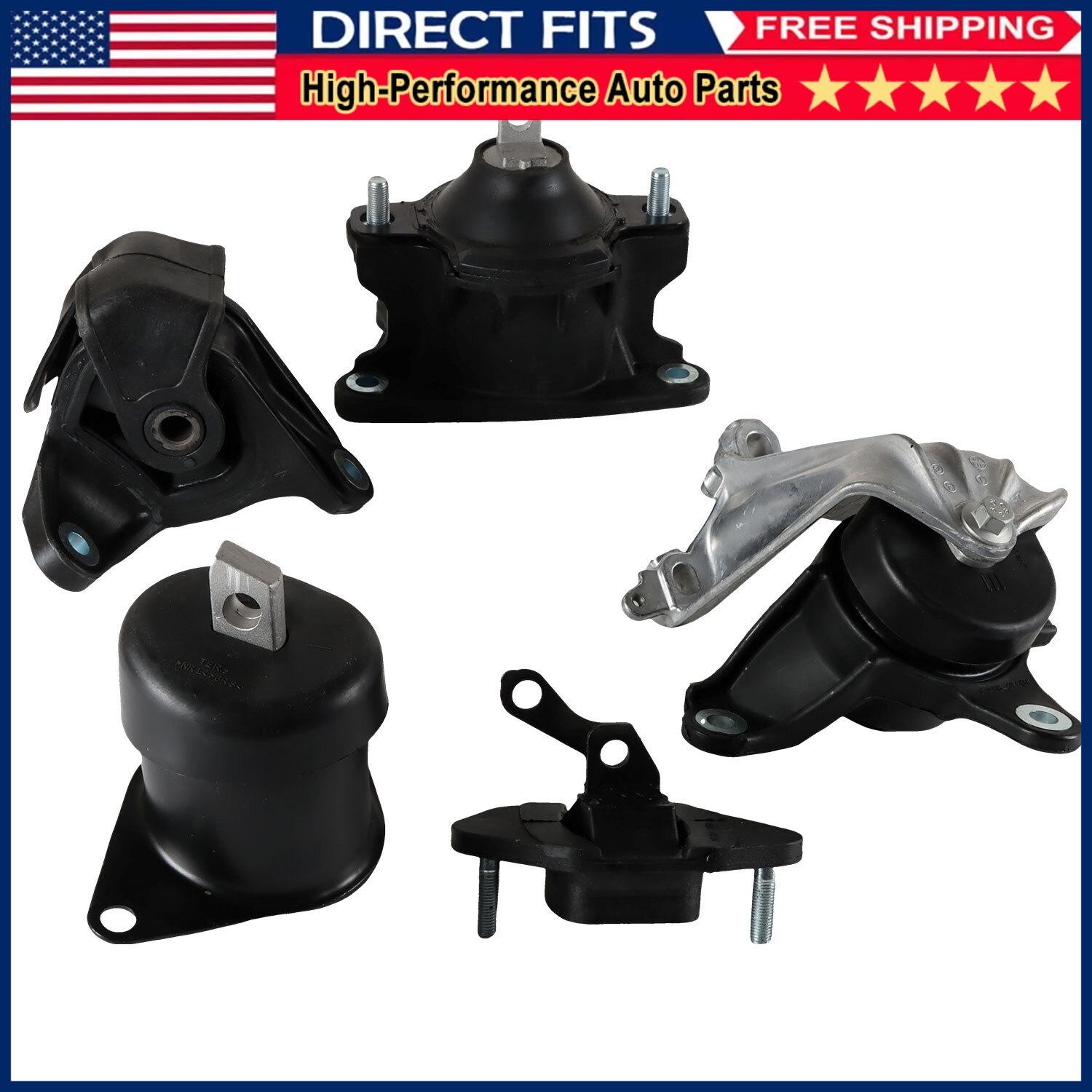 5PCS Engine Motor Mounts Set For 2009-2013 Acura TSX 2008-2012 Honda Accord 2.4L