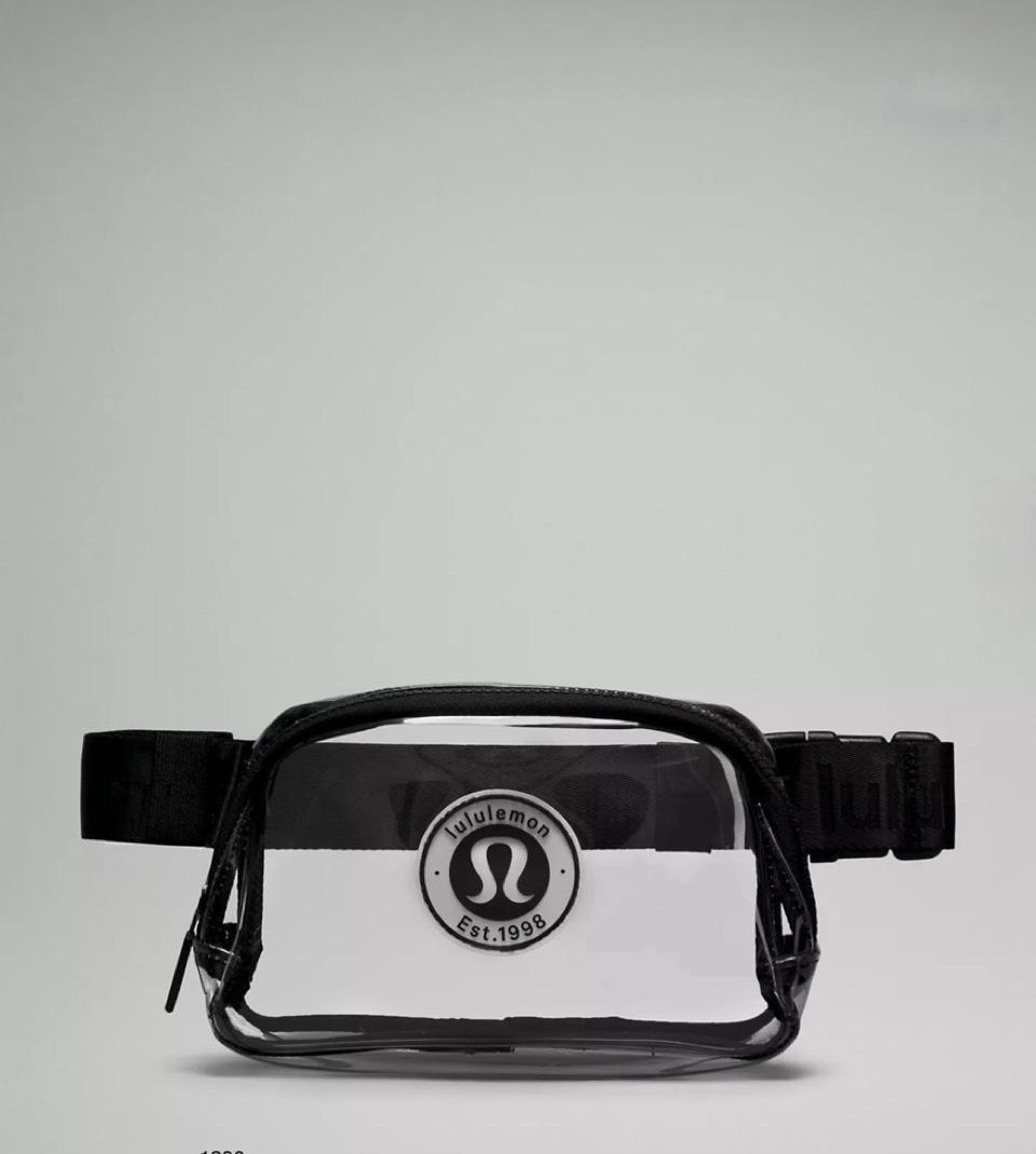 Lululemon Clear Belt Bag *Logo Black/Clear Adjustable Strap Zip One Size NWT Lululemon Clear Belt Bag *Logo Black/Clear Adjustable Strap Zip One Size NWT