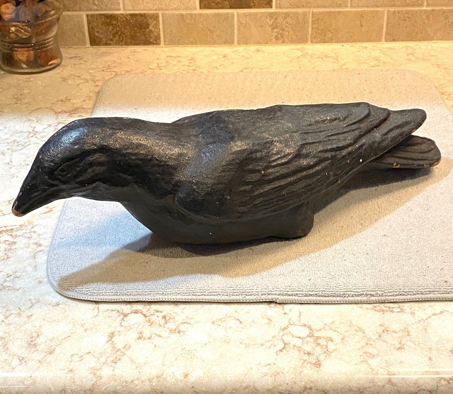 1940\'s Herters Paper Mache Crow Bird Field Decoy Halloween Decor 17\