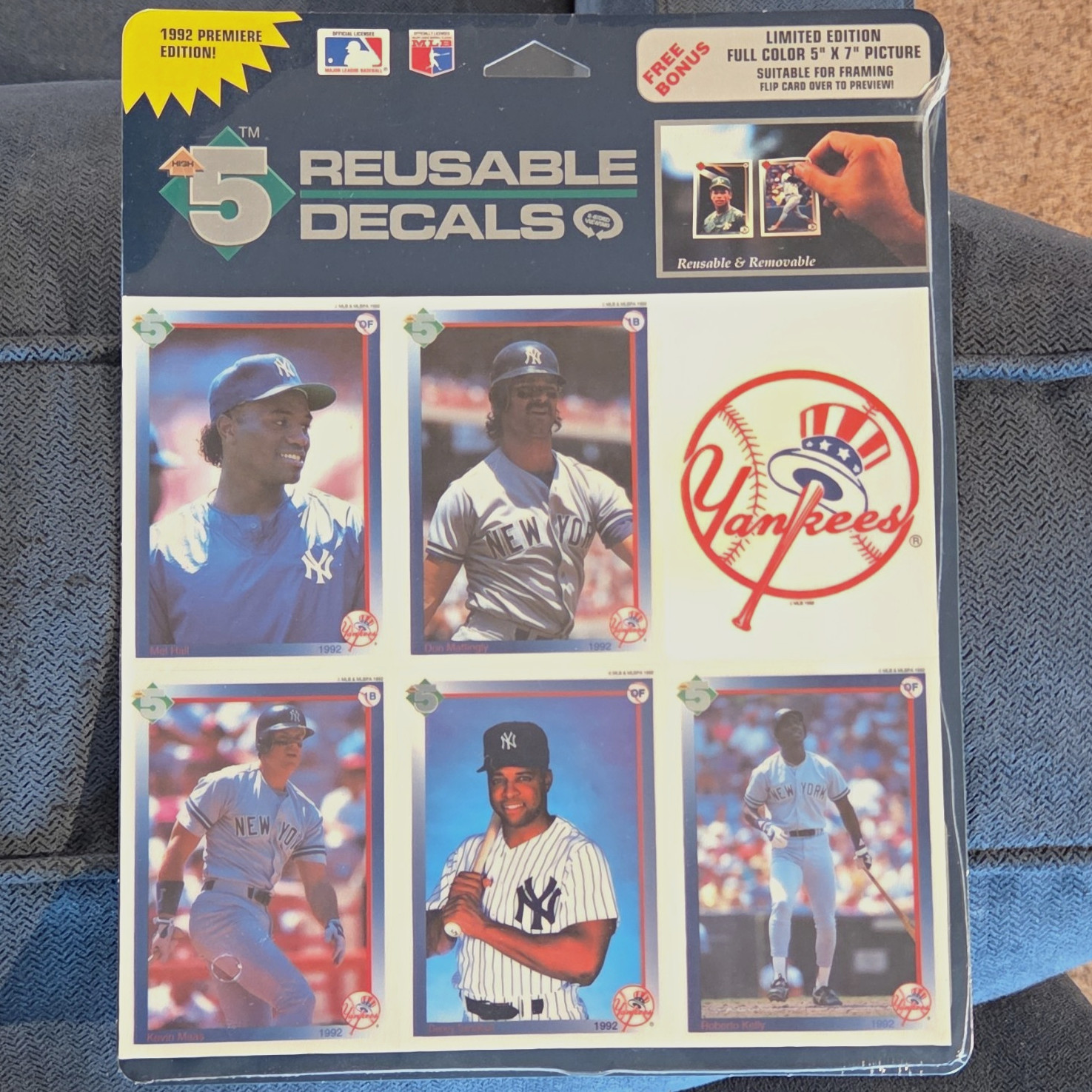 1992 MLB New York Yankees Vintage Officially Licensed Reusable Decals Set
