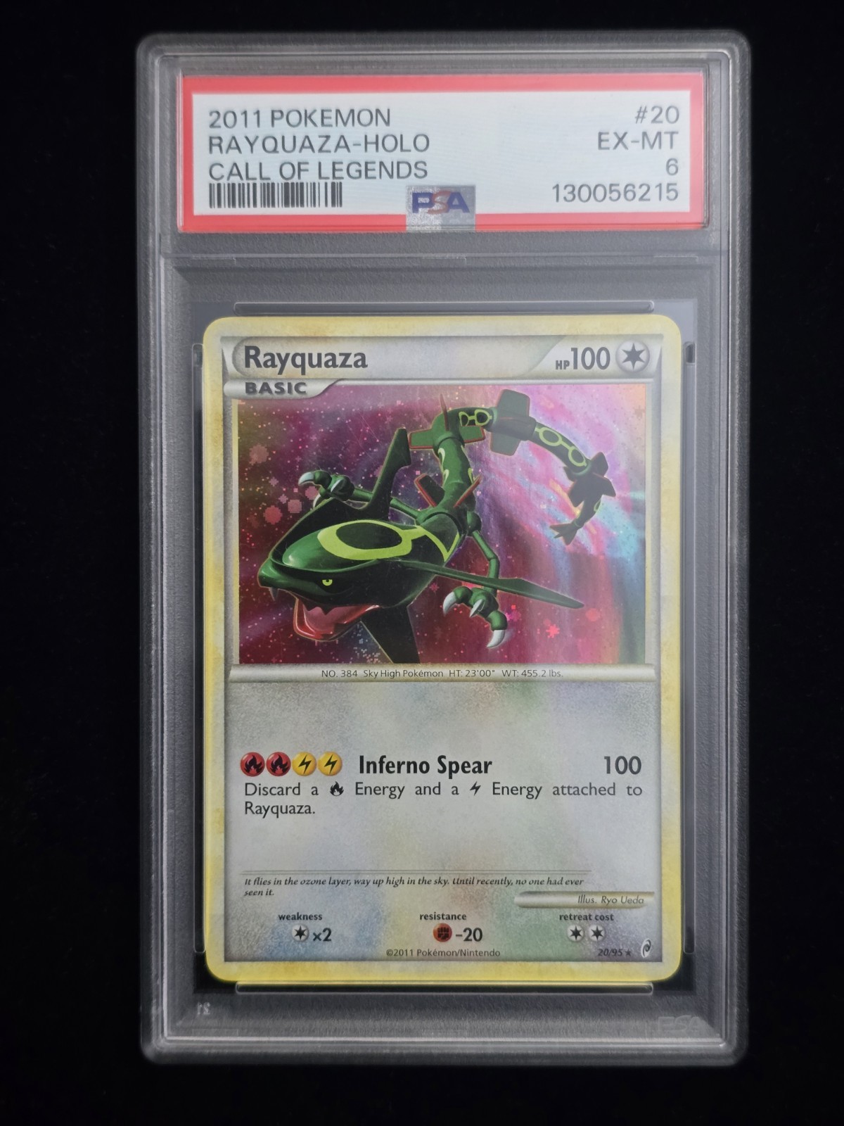 2011 Pokemon Call of Legends Rayquaza Holo #20 PSA 6 2011 Pokemon Call of Legends Rayquaza Holo #20 PSA 6