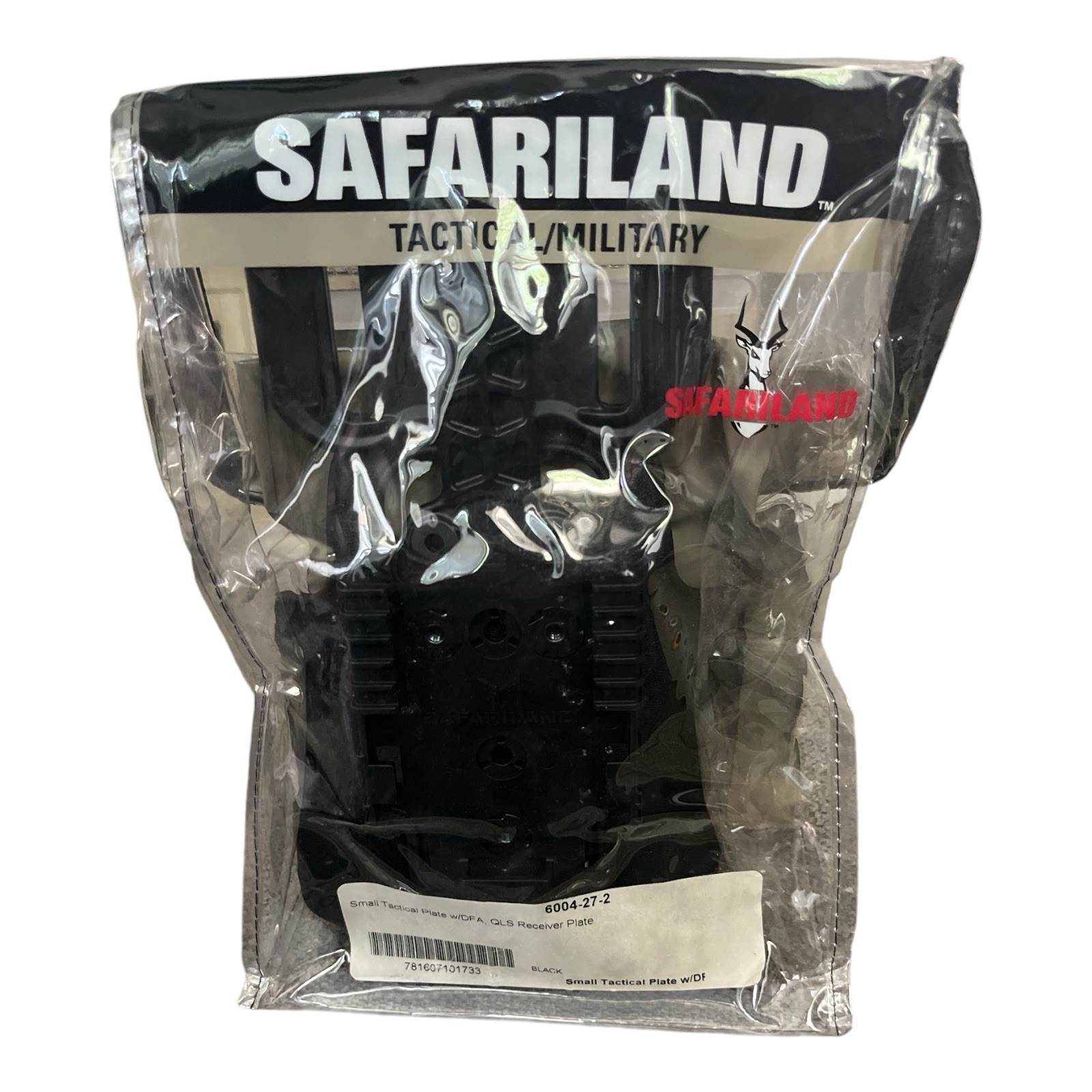 Safariland Small Tactical Plate W/DFA, QLS Receiver Plate Black 6004-27 T1