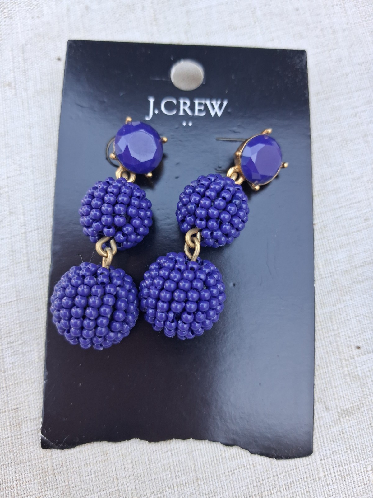 NWT J.Crew Beaded Orb BRUNSWICK BLUE dangle Drop EARRINGS & Dust Bag NWT J.Crew Beaded Orb BRUNSWICK BLUE dangle Drop EARRINGS & Dust Bag