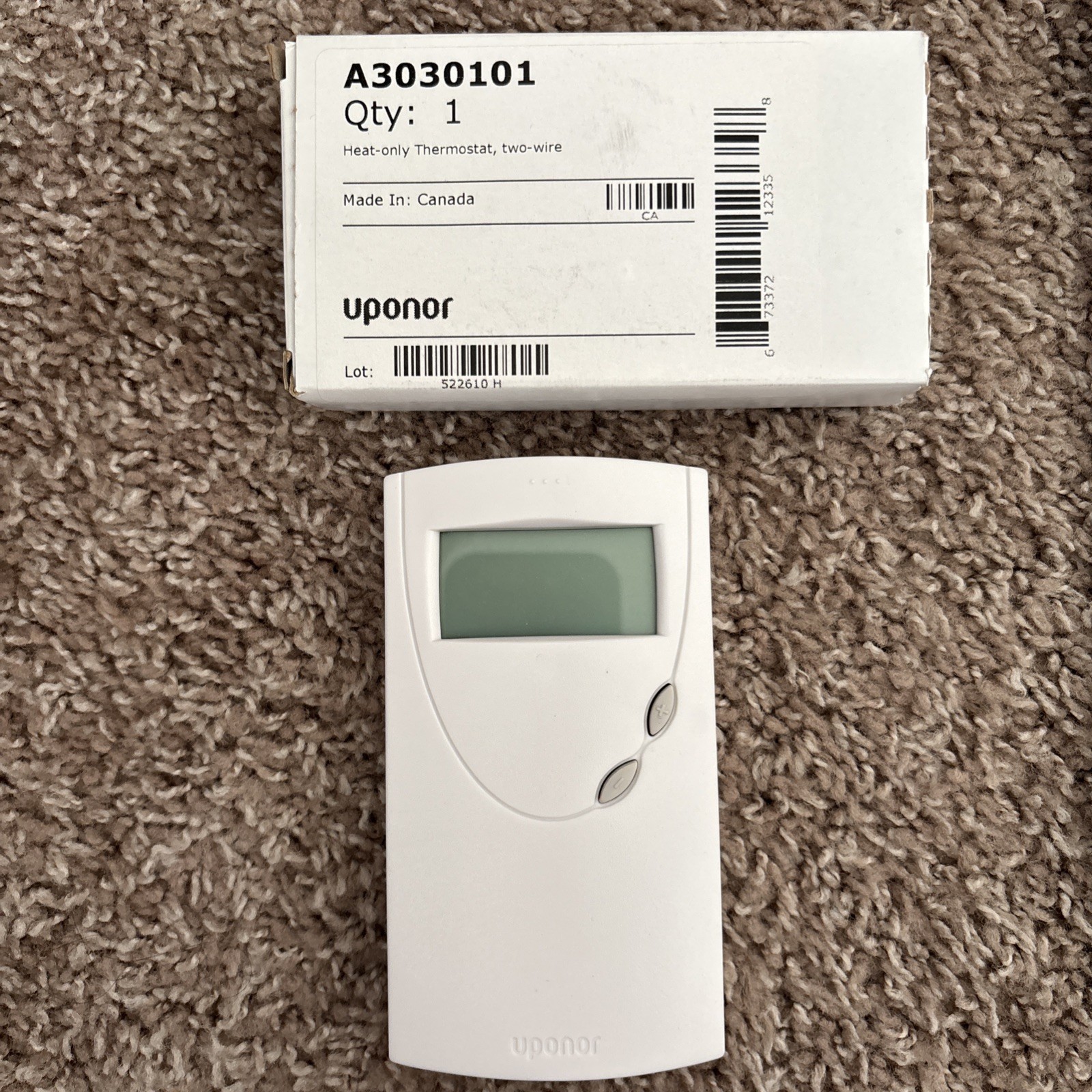 Uponor (Wirsbo) A3030101 Heat Only Thermostat, Two Wire, New Old Stock Uponor (Wirsbo) A3030101 Heat Only Thermostat, Two Wire, New Old Stock