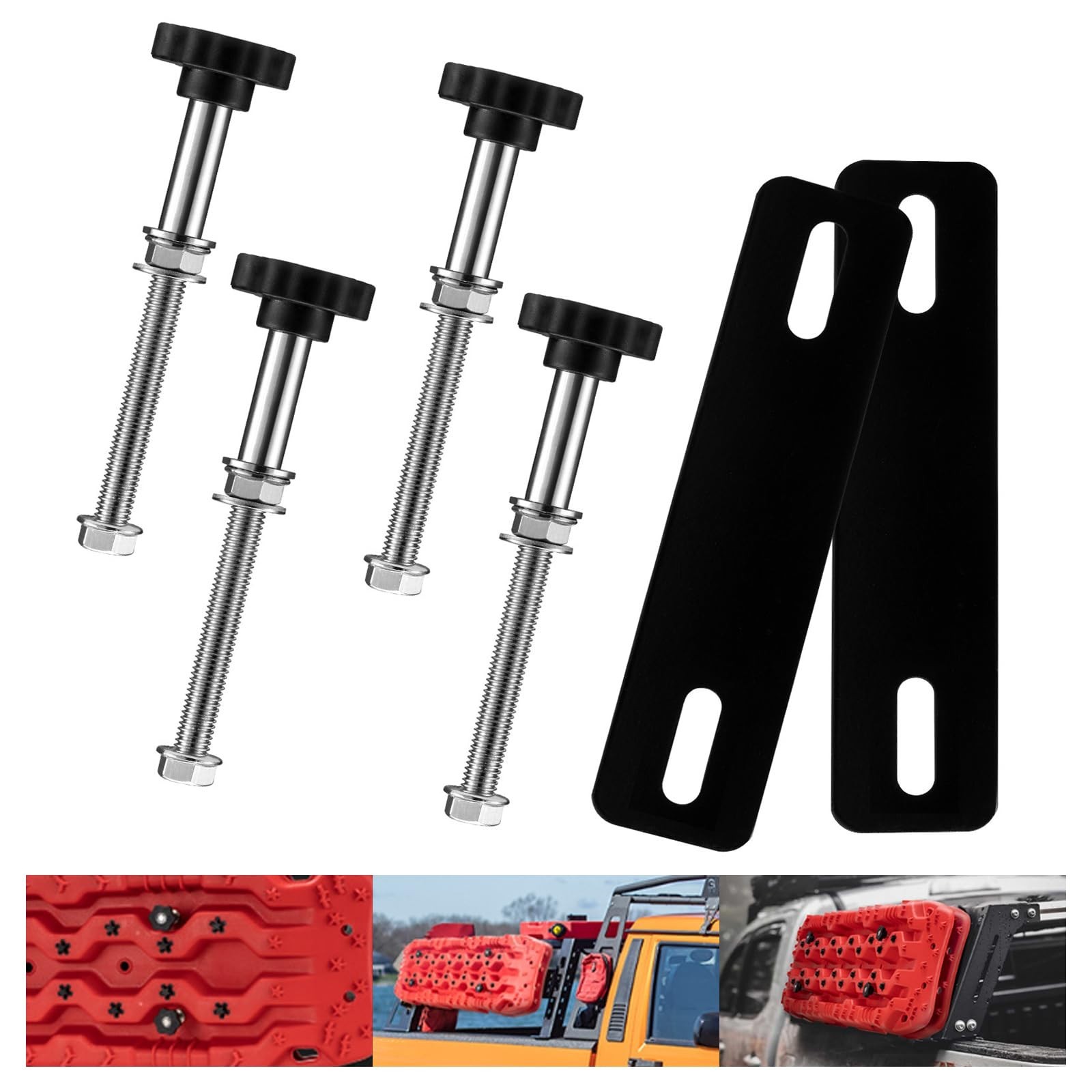 Universal Traction Board Mounting Kit - Recovery Board Bracket with Locking Pins Universal Traction Board Mounting Kit - Recovery Board Bracket with Locking Pins