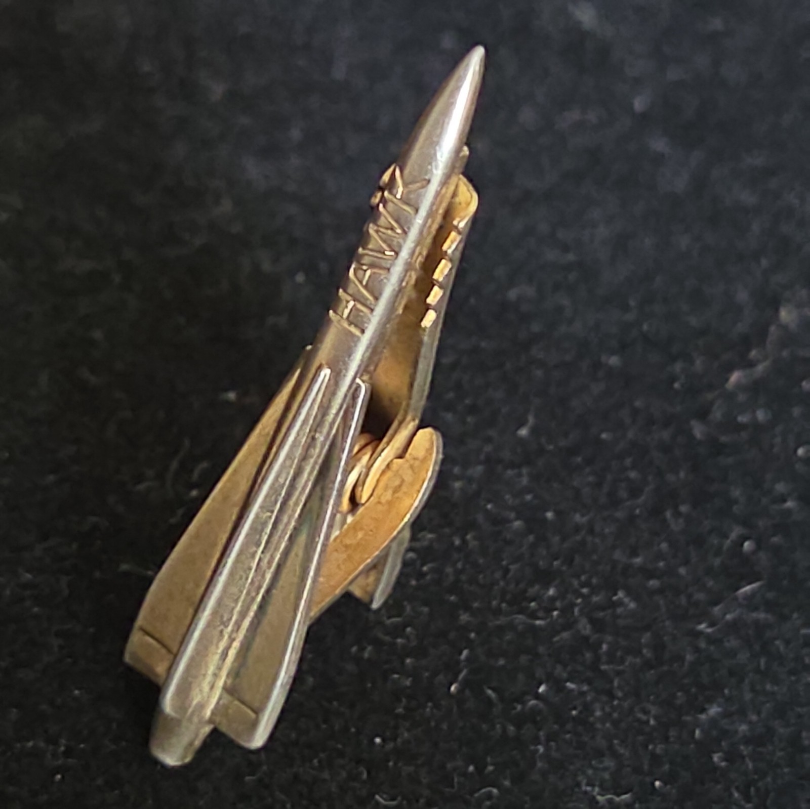 RARE Vintage Raytheon HAWK Missile Tie Clip Clasp-Bar Robbins Co Attleboro