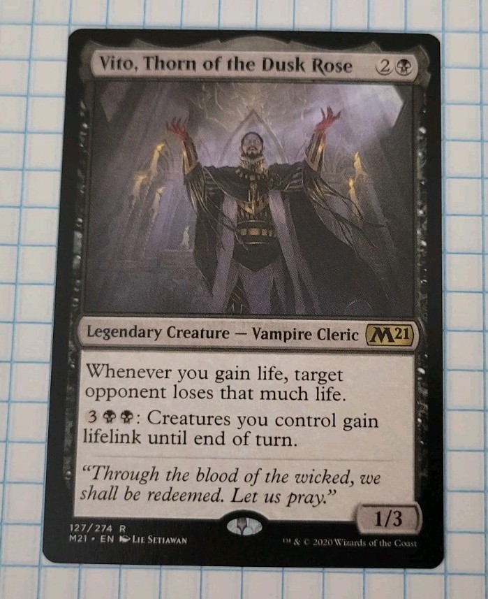 MTG - Vito, Thorn of the Dusk Rose - Core Set 2021 Regular 127 R M21 MTG - Vito, Thorn of the Dusk Rose - Core Set 2021 Regular 127 R M21