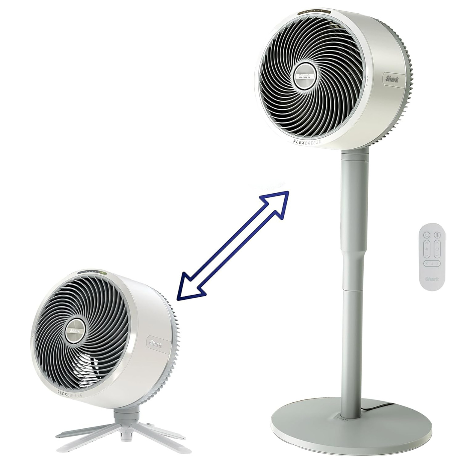 Shark FlexBreeze Pedestal & Tabletop Fan, Indoor & Outdoor, White - UH205