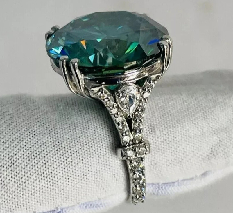 RARE Certified 5.00 Ct Round Natural Blue Diamond Ring VVS1 White Gold Finish