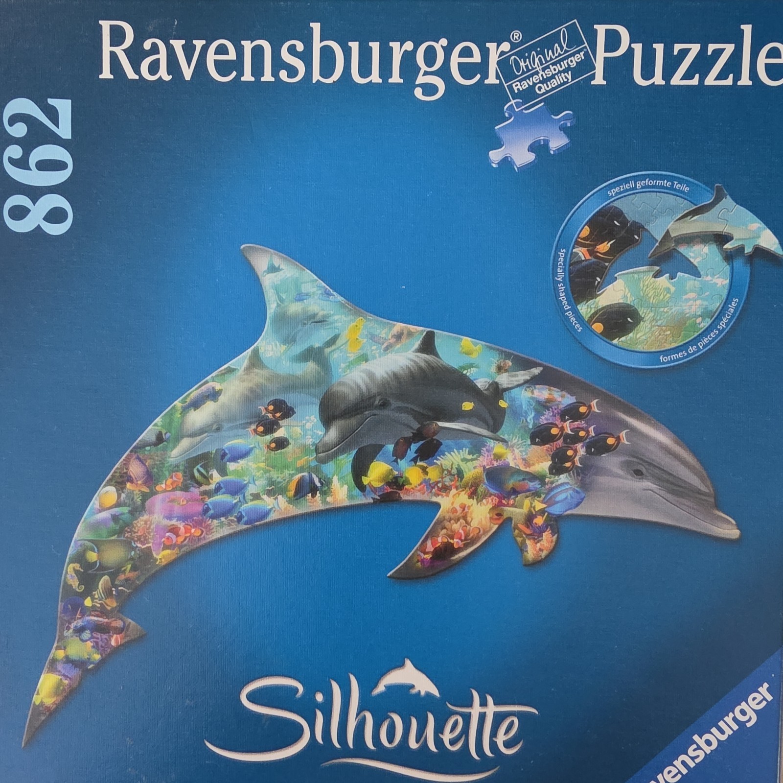 Ravensburger Silhouette Dolphin 862 Piece Puzzle Interlocking Jigsaw Puzzle 2015 Ravensburger Silhouette Dolphin 862 Piece Puzzle Interlocking Jigsaw Puzzle 2015