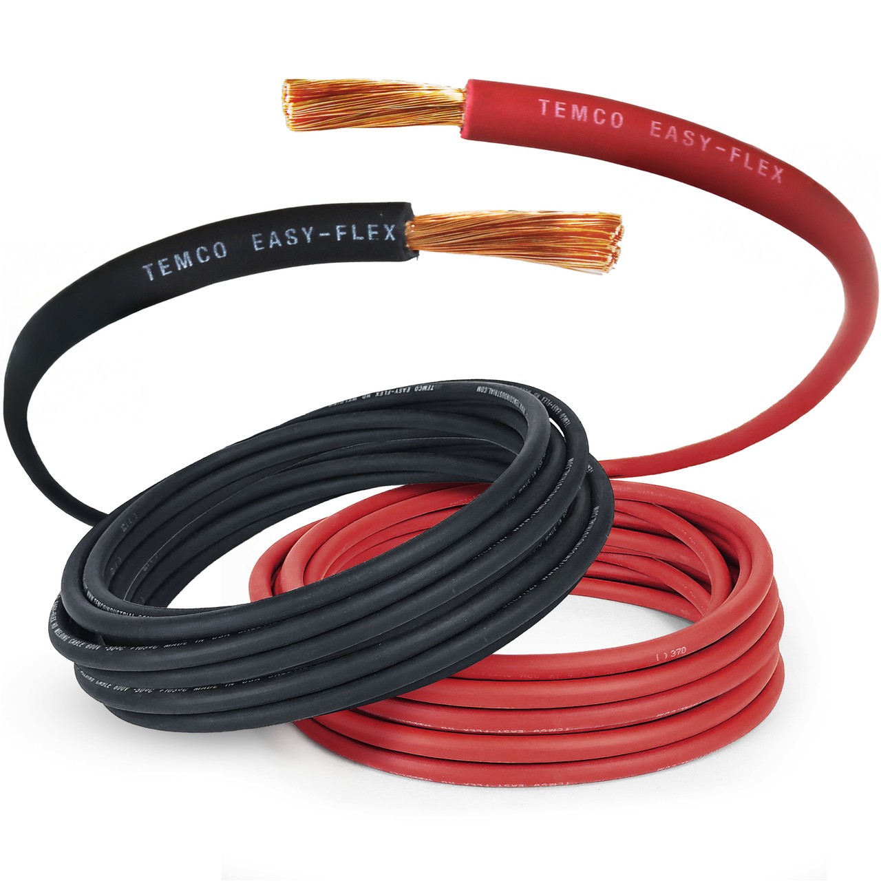 TEMCo 6 Gauge AWG 200 Ft Black + 200 Ft Red Flexible Copper USA Welding Cable